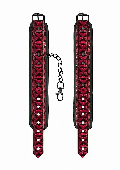Элегантные оковы Luxury Ankle Cuffs, 39 см, черный с бордовый