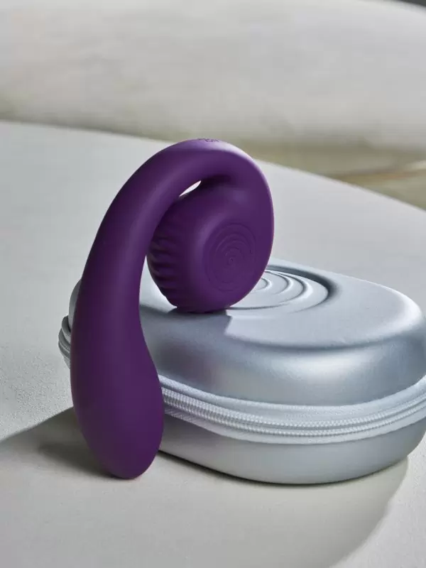 Анатомический вибратор SVibe GIZI, непрерывная стимуляция, 2 мотора, 5 режимов работы, фиолетовый