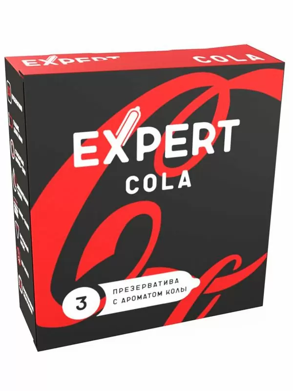 Гладкие презервативы EXPERT Cola, аромат колы, 3 шт