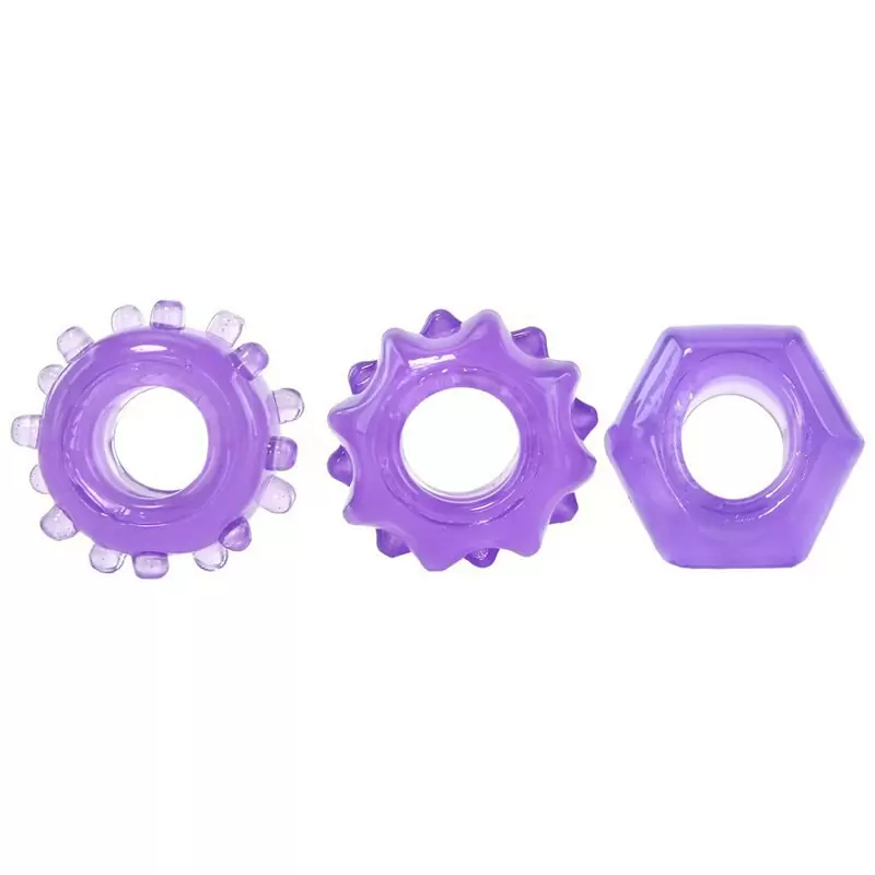 Набор плотных двухсторонних колец для поддержания эрекции Reversible Ring Set – фиолетовый