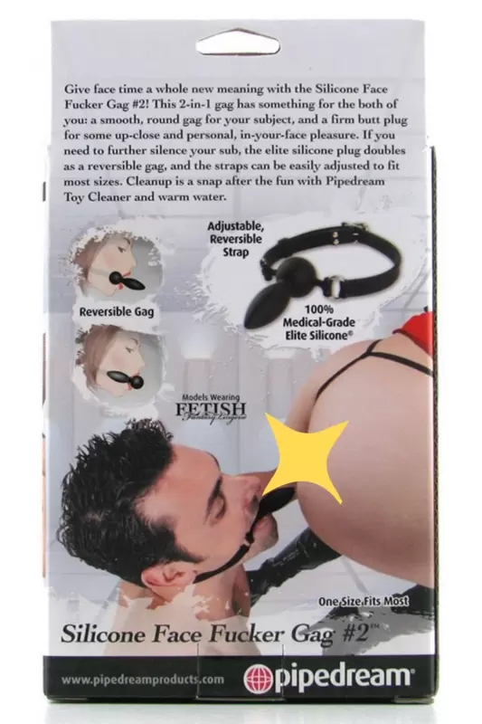 Кляп-Страпон с креплением на голове Silicone Face Fucker Gag #2