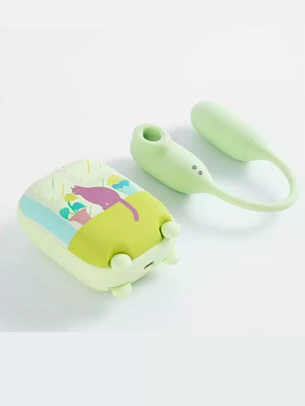 Многофункциональный вибратор BeYourLover Magic Suitcase с бесконтактным стимулятором клитора, управление через приложение, 7 см, зеленый