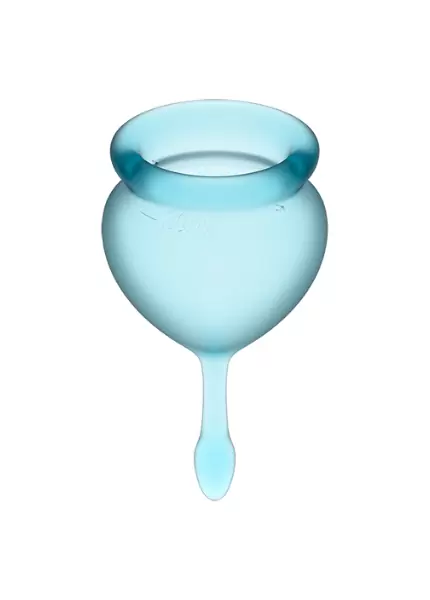 Набор менструальных чаш Satisfyer Feel good Menstrual Cup, 15 и 20 мл, силикон, голубой