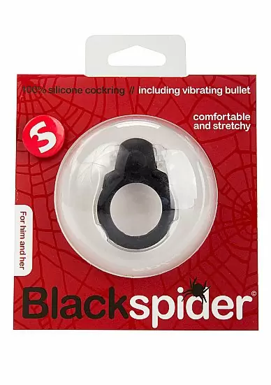 Эрекционное кольцо с вибрацией Black Spider