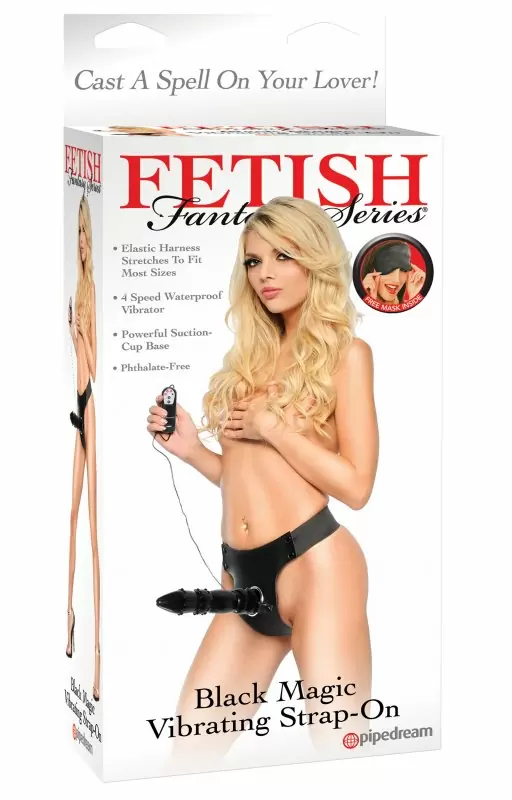 Женский страпон с вибрацией Black Magic