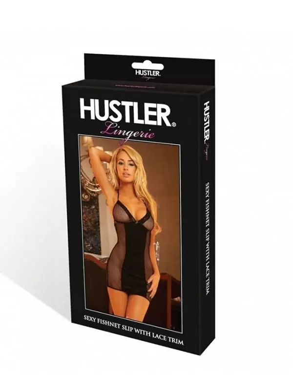 Комбинированное платье с полупрозрачными вставками Hustler Lingerie – черный