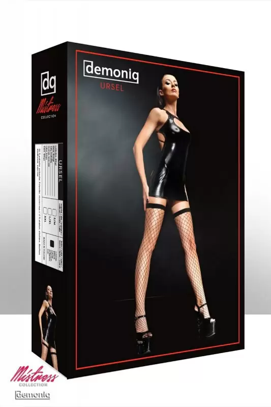 Эластичное платье с откровенными вырезами и трусики Demoniq Ursel – S/M