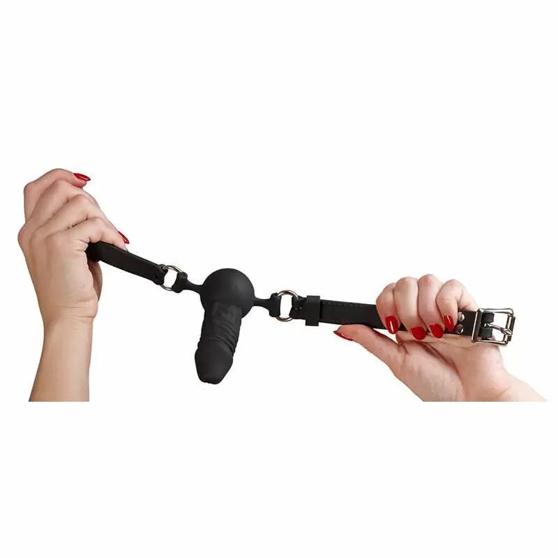 Кляп-фаллоимитатор Bad Kitty Silikon Knebel - черный