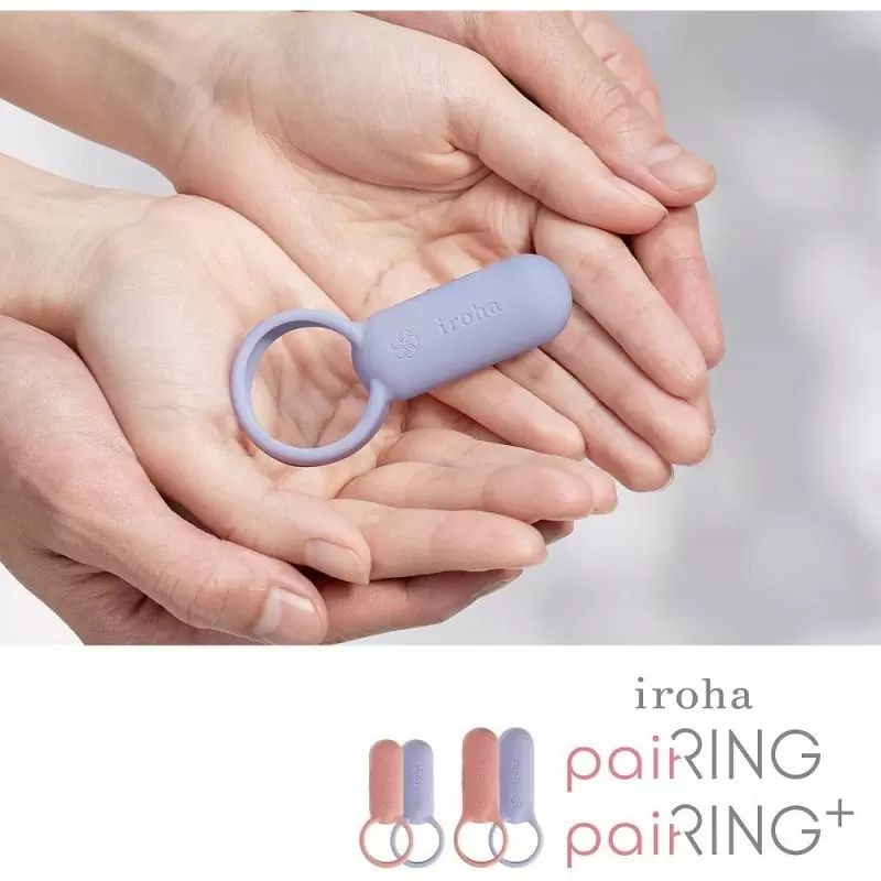 Эрекционное кольцо iroha paiRING+ Very Peri с усиленной вибрацией
