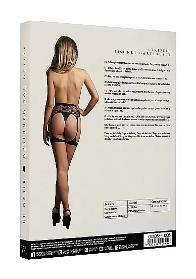 Пояс для чулок в сеточку с гартерами - S/XL