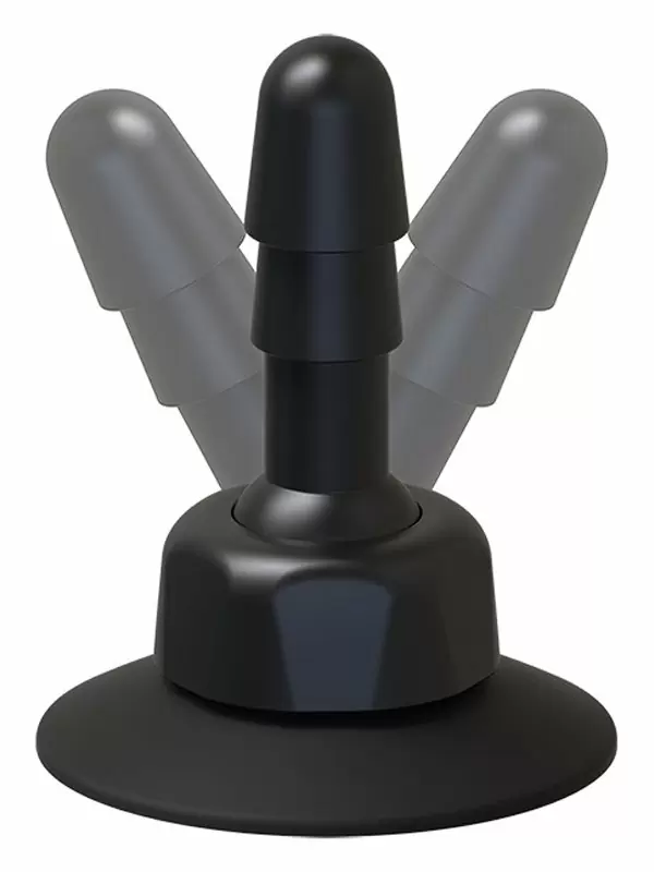 Фиксирующийся плаг для крепления фаллоимитаторов или насадок для страпонов Doc Johnson Deluxe 360° Swivel Suction Cup Plug, Vac-U-Lock, 11,4 см, АБС-пластик, черный 