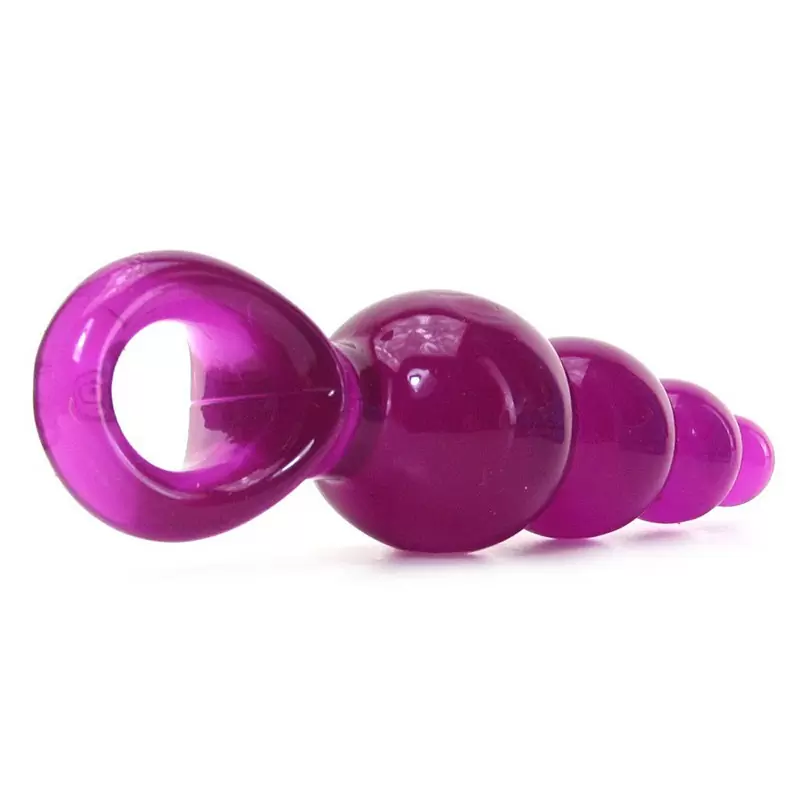 Анальная пробка с кольцом Jolie Ripples Mini – фиолетовая