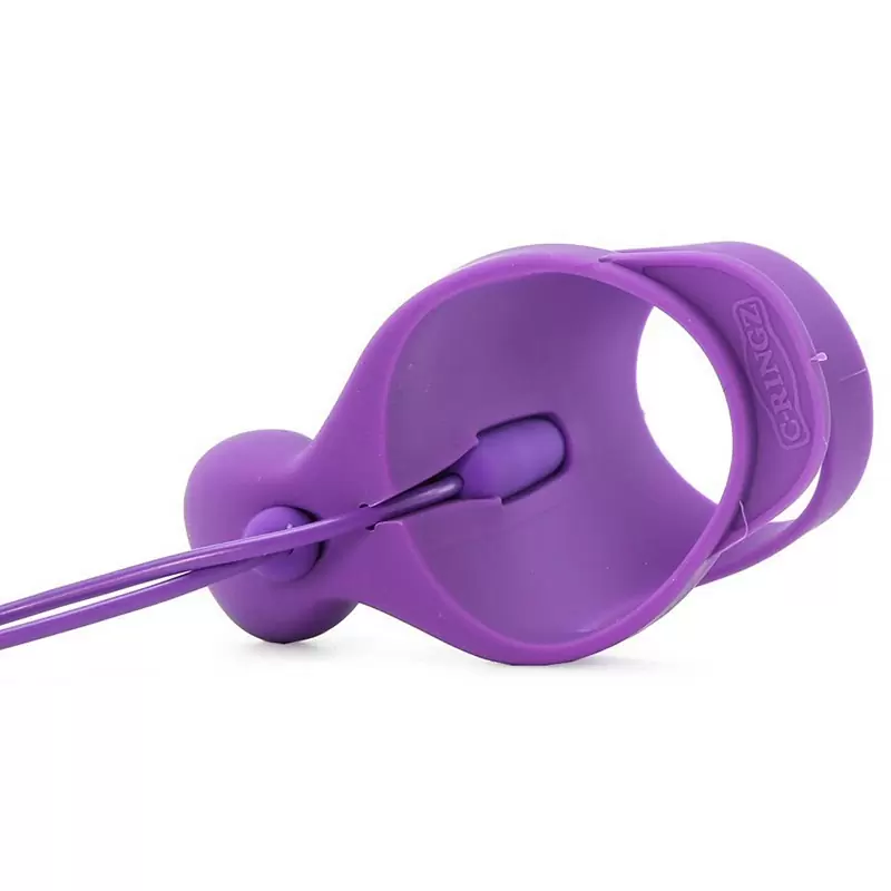 Эрекционное кольцо-насадка Ultimate Couples Cage с вибрацией – фиолетовый