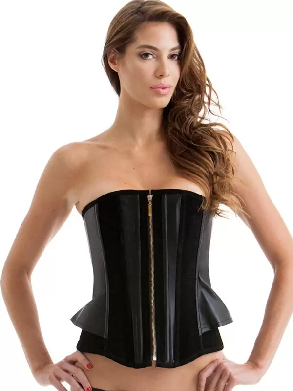 Корсет Suede and Leather Corset – черный, S