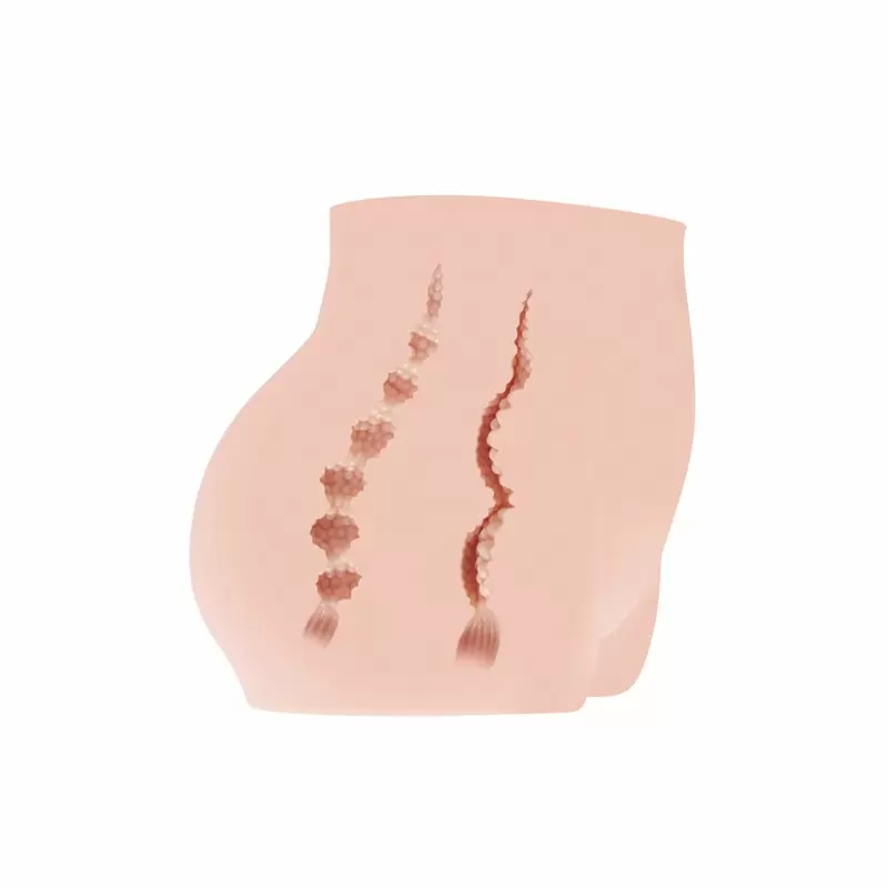 Полуторс-мастурбатор Cherry+ с двумя отверстиями, вибрацией и голосовой функцией – телесный