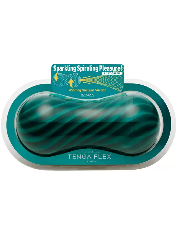 Нереалистичный мастурбатор Tenga Flex Fizzy Green, 20 см, ТПЭ, зеленый