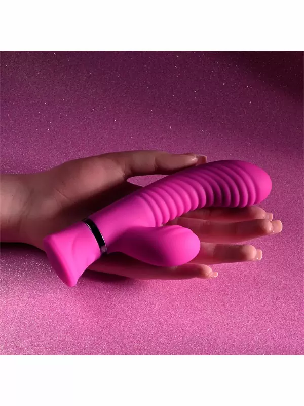 Ребристый вибратор-кролик Evolved  Next Wave, 16,4 см, 10 режимов, силикон, розовый