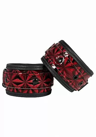 Элегантные оковы Luxury Ankle Cuffs, 39 см, черный с бордовый