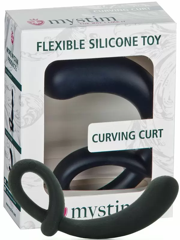 Электростимулятор простаты Curving Curt гибкий – черный	