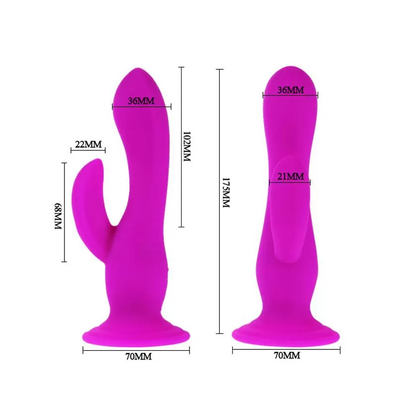 Двойной вибростимулятор Alvin на присоске – розовый