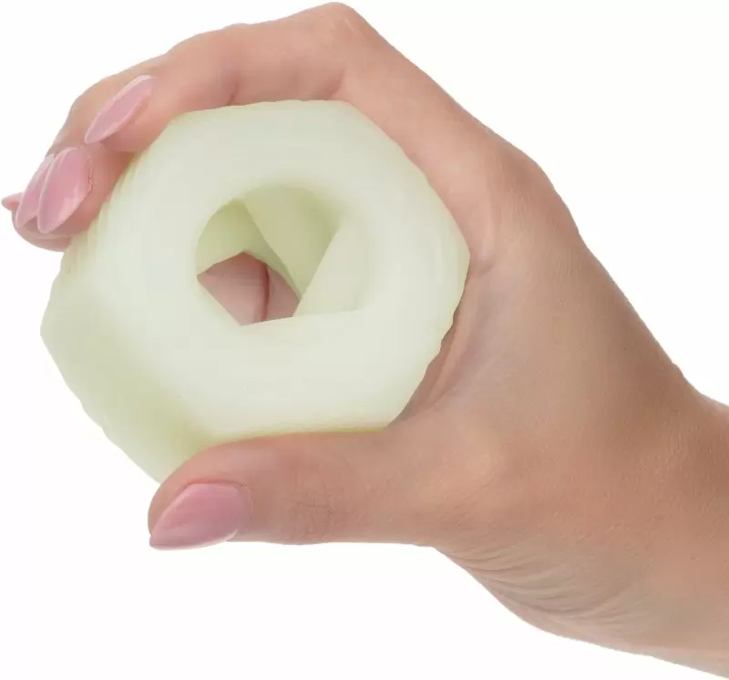 Эрекционное кольцо-бампер SLOP TOP NASTY LUV, диаметр 2,5 см, силикон, светящийся, белый