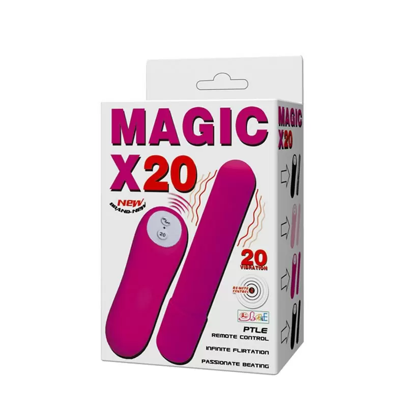 Длинная вибропуля Magic X20 с дистанционным управлением – розовый