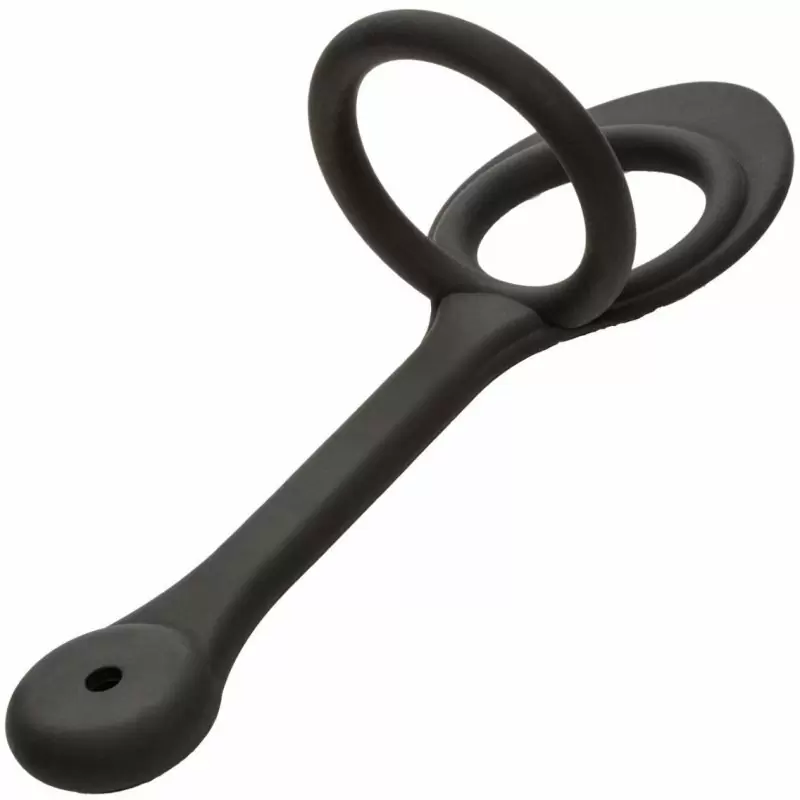 Алюминиевая анальная пробка с эрекционным кольцом STARFUCKER TEARDROP PLUG, с подхватом мошонки, 7 см, диаметр 2,5 см