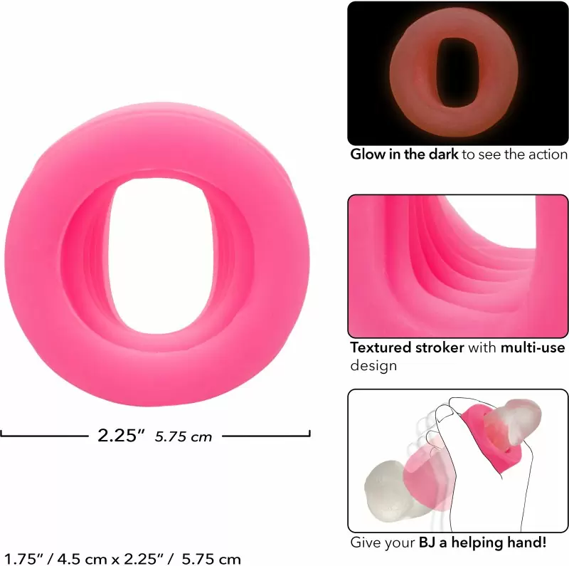 Эрекционное кольцо-бампер SLOP TOP FILTHY LUV, диаметр 3 см, силикон, светящийся, розовый