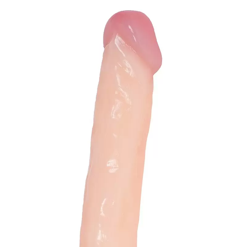 Двухсторонний фаллоимитатор Vinyl Stimulator – телесный