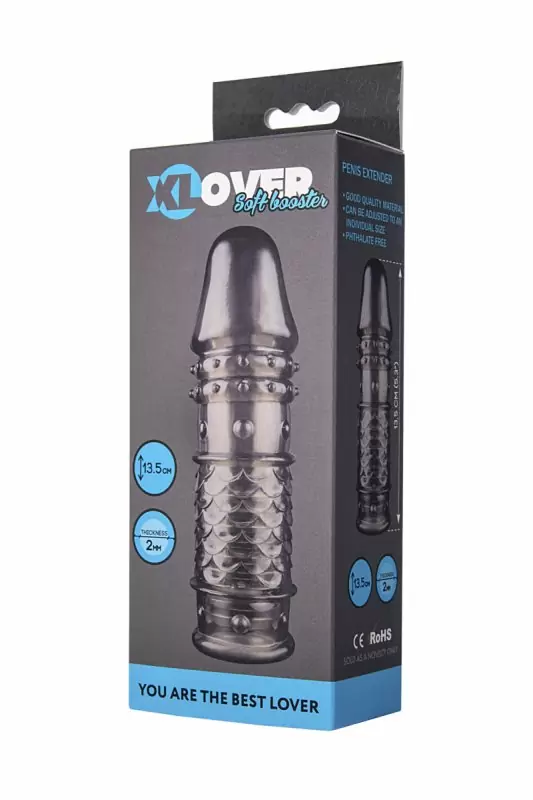 Увеличивающая насадка на пенис TOYFA XLover – серый