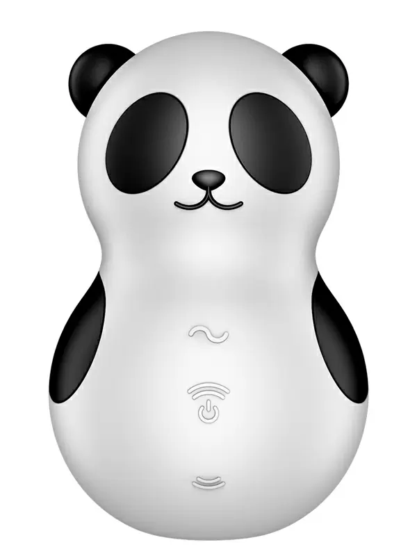 Вакуумный стимулятор клитора Satisfyer POCKET PANDA, технология Air Pulse, 8,8 см, 23 режима, в форме панды, черный с белым