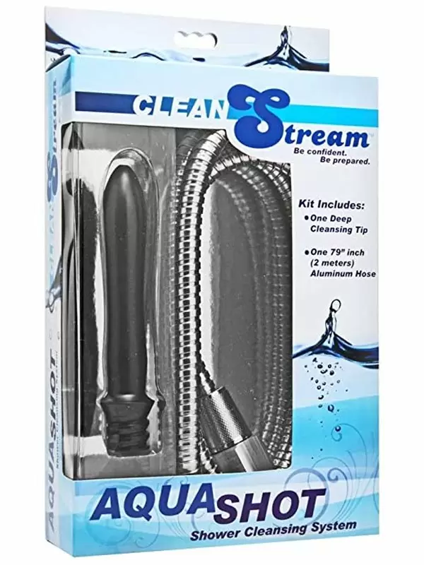 Очищающий анальный душ Aqua Shot, 14 см, ПВХ, черный