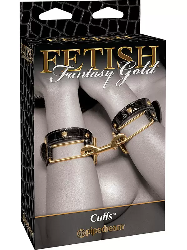 Наручники Fetish Fantasy Gold черные с золотом