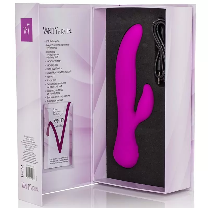 Вибромассажер со стимулятором клитора Vanity Vr7 перезаряжаемый – фиолетовый