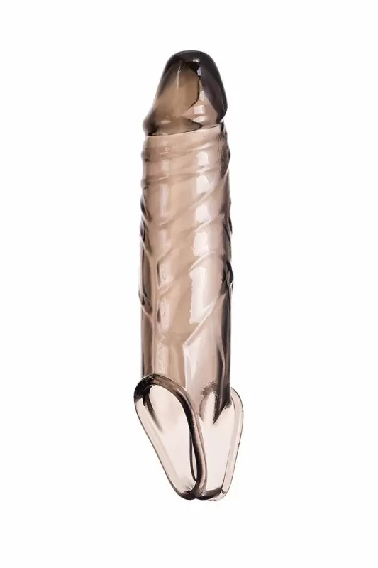 Реалистичная увеличивающая насадка на пенис TOYFA XLover с петлей на мошонку – серый