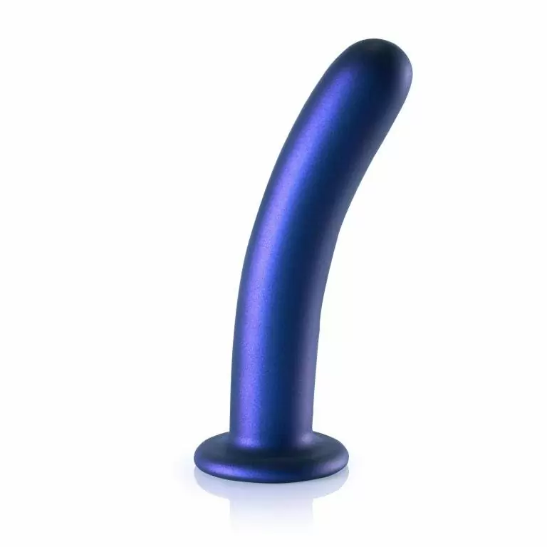 Гладкий фаллоимитатор Shots toys Smooth G-Spot, 17 см, силикон, синий