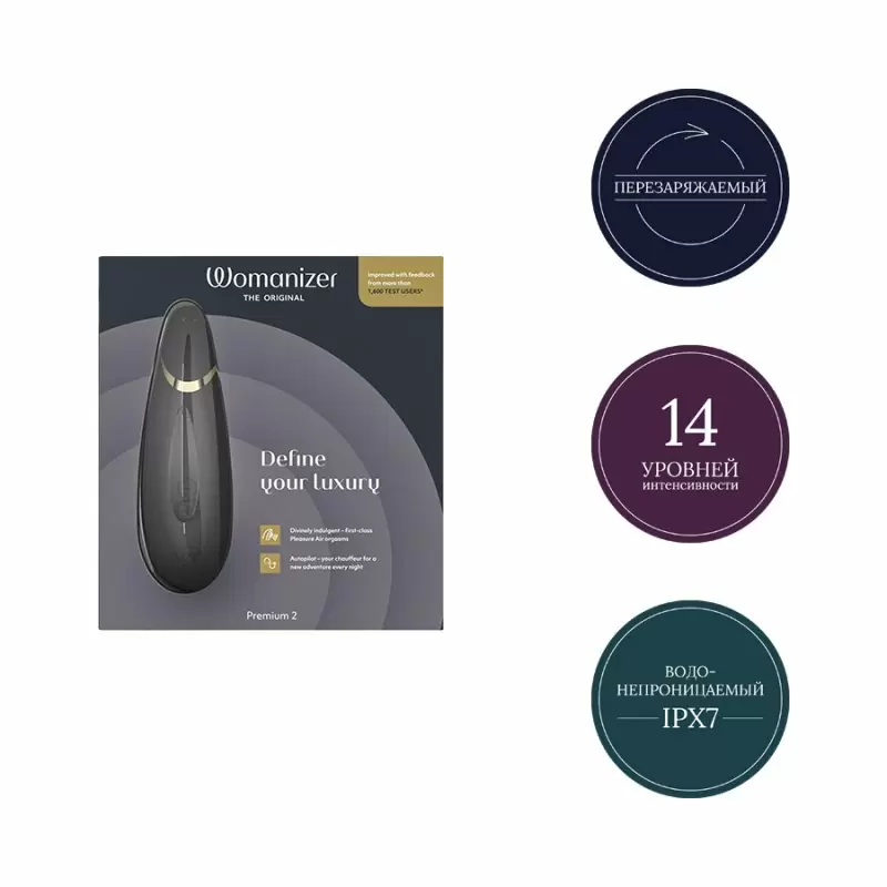 Вакуумный клиторальный стимулятор Womanizer Premium – черный
