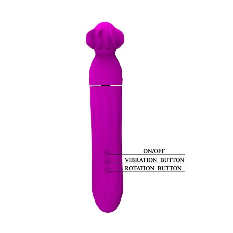 Перезаряжаемый вибромассажер Abbott с двойной ротацией – розовый