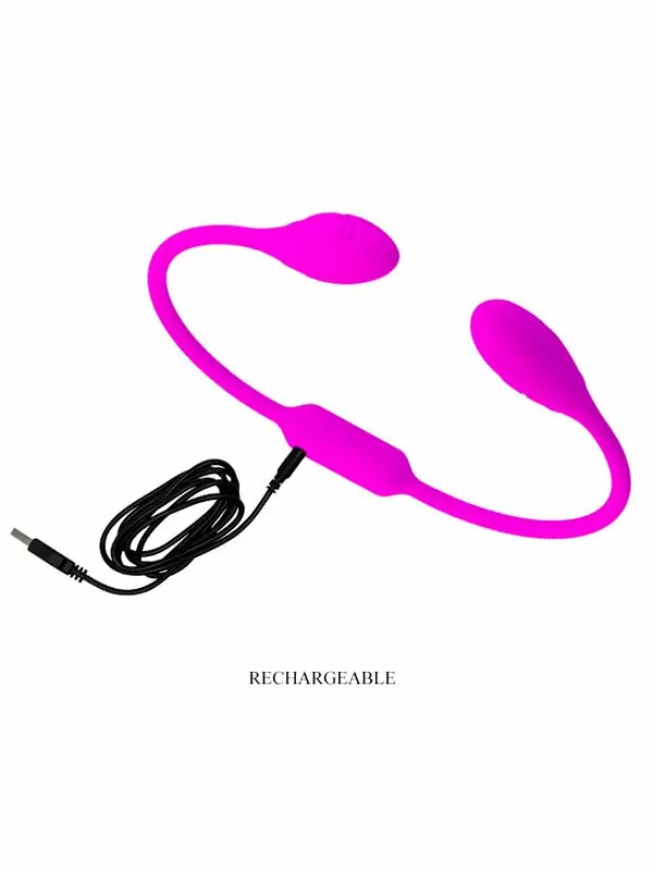 Гибкий вибратор для пар Dream Lover's Whip, 65,5 см, 12 режимов, розовый