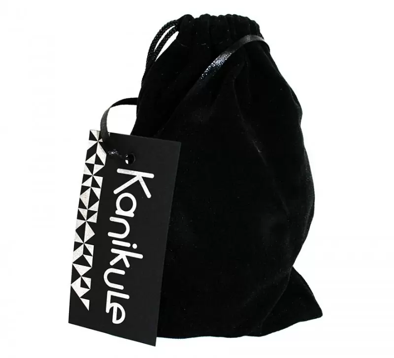 Большая алюминиевая анальная пробка Kanikule Large с кристаллом – золотистый со светло-розовым