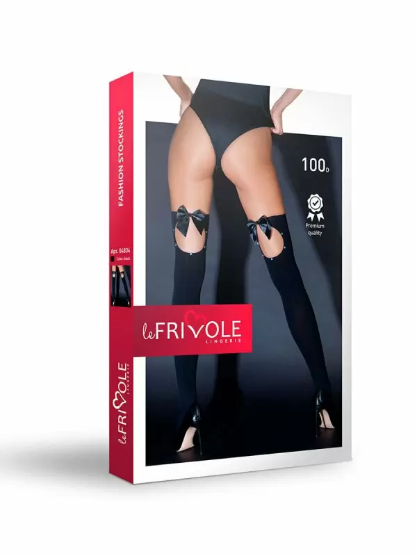 Чулки с бантиками и стразами сзади (Sense)