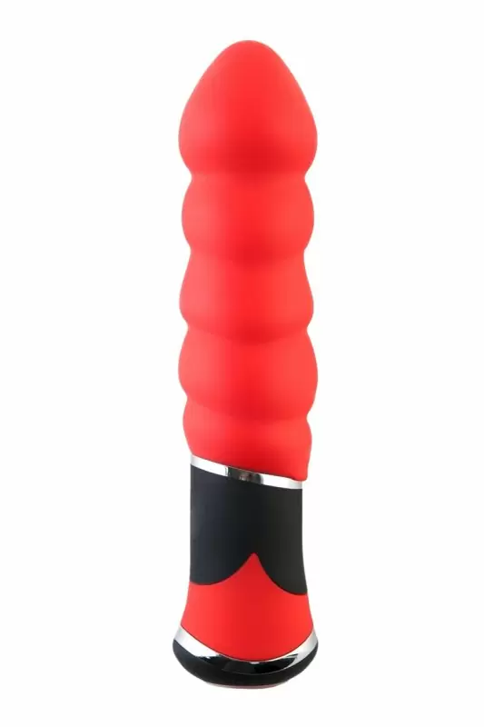 Рельефный вибратор «с шариками» TOYFA Black&Red – красный