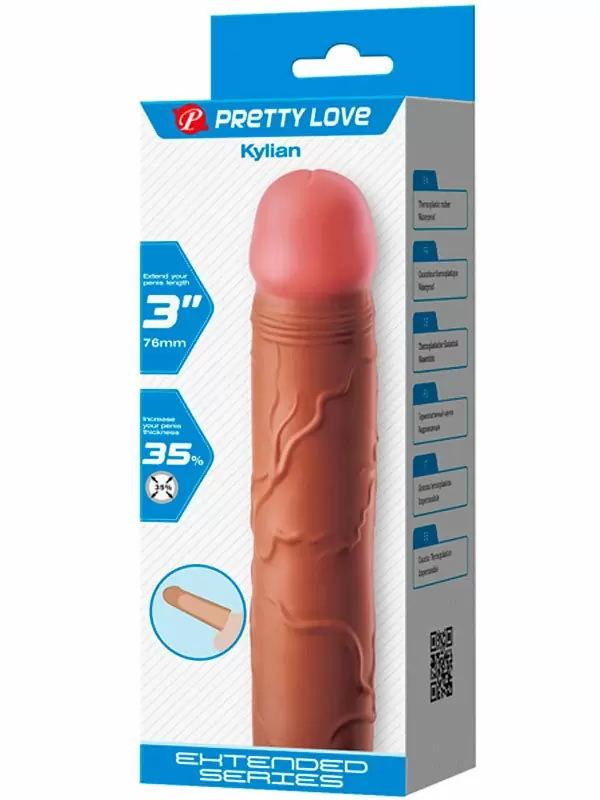 Реалистичная насадка-удлинитель Baile Kylian, ТПР, 20,5 см