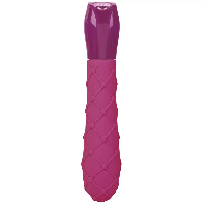 Эргономичный вибратор с кружевным рельефом Ceres Lace - Pink