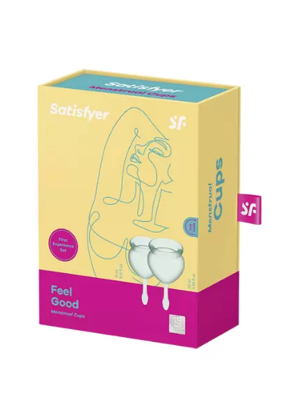 Набор менструальных чаш Satisfyer Feel good Menstrual Cup, 15 и 20 мл, силикон, светло-зеленый
