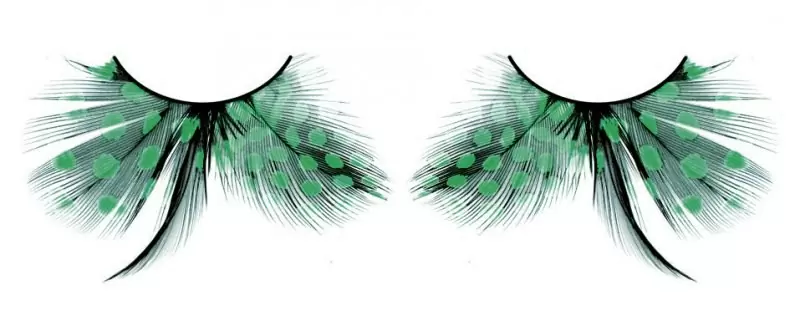 Ресницы перьевые Baci Солавка – зеленый с черным