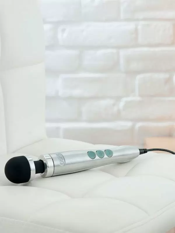 Мощный вибратор Doxy Die Cast 3, 28 см, силикон, серебряный