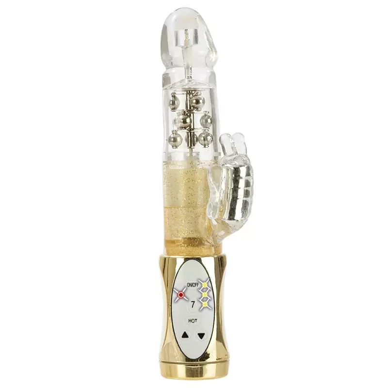 Вибромассажер Impulse Butterfly со стимулятором клитора бабочкой – золотистый