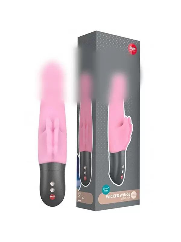 Рельефный вибратор-кролик Fun Factory Wicked Wings, 6 режимов, 19,8 см, силикон, розовый