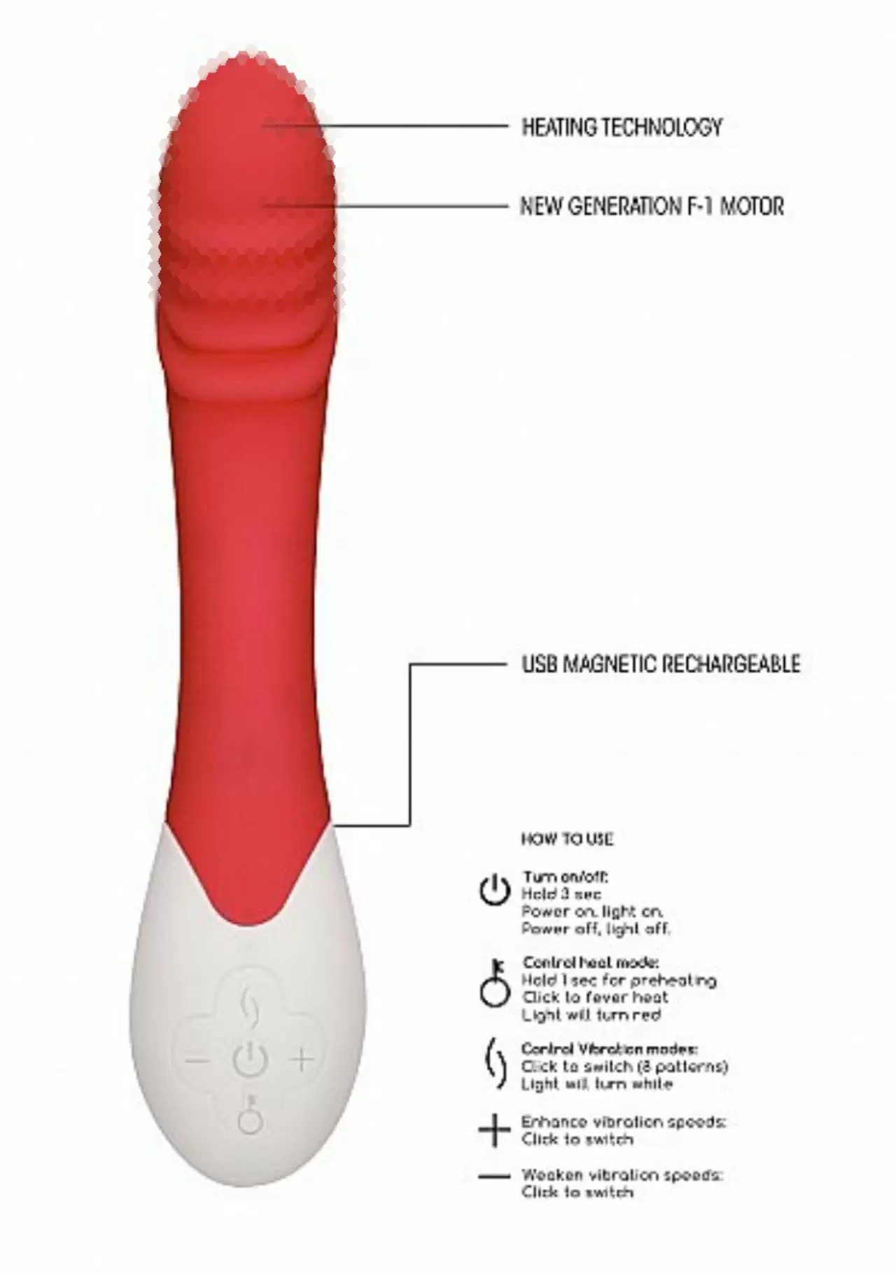 Вибратор с функцией нагрева Frenzy Rechargeable Heating G-Spot